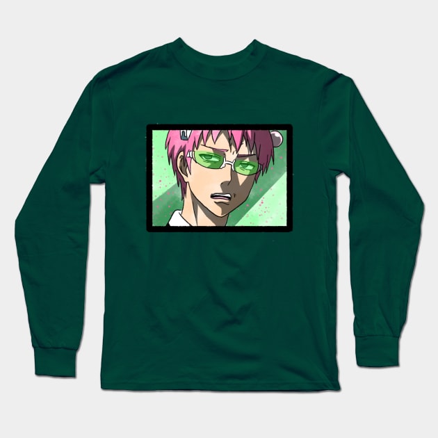 Saiki's Annoyed face Long Sleeve T-Shirt by LexiMelton